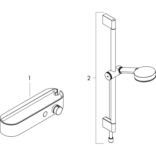 Hansgrohe Brausesystem Pulsify Select S 105 3 jet Relaxation Brausethermostat, Stange 650mm chrom 24260000