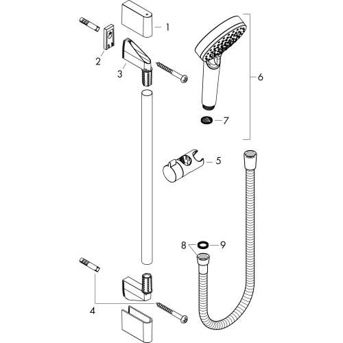 Hansgrohe Brauseset Crometta Vario EcoSmart 6 l/min/Unica mit Brausestange 650mm weiss/chrom 26555400
