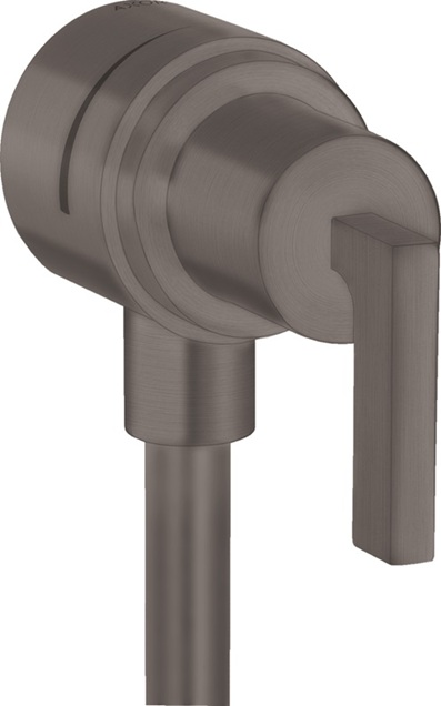 Hansgrohe AXOR Citterio Wandanschluss Stop mit Rückflussverhinderer, Absperrventil und Hebelgriff, Brushed Black Chrome 39882340