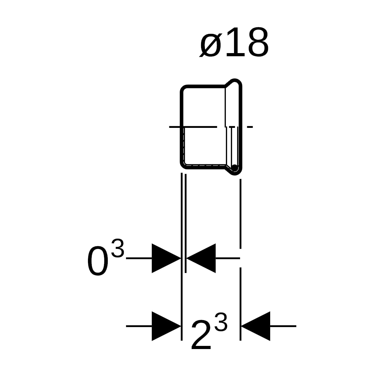 Geberit Mapress Edelstahl Kappe d18 (LABS-frei) 83213