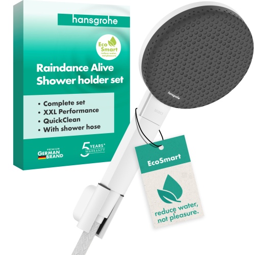 Hansgrohe Porterset Raindance Alive Select S 125 3 jet EcoSmart mit Schlauch 1600mm weiß matt 24611700