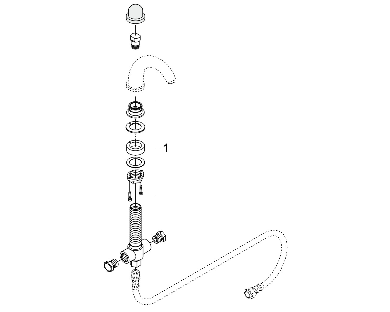 Hansgrohe Grundkörper Wanneneinlauf für 4-Loch Wannenrandarmatur 96125000