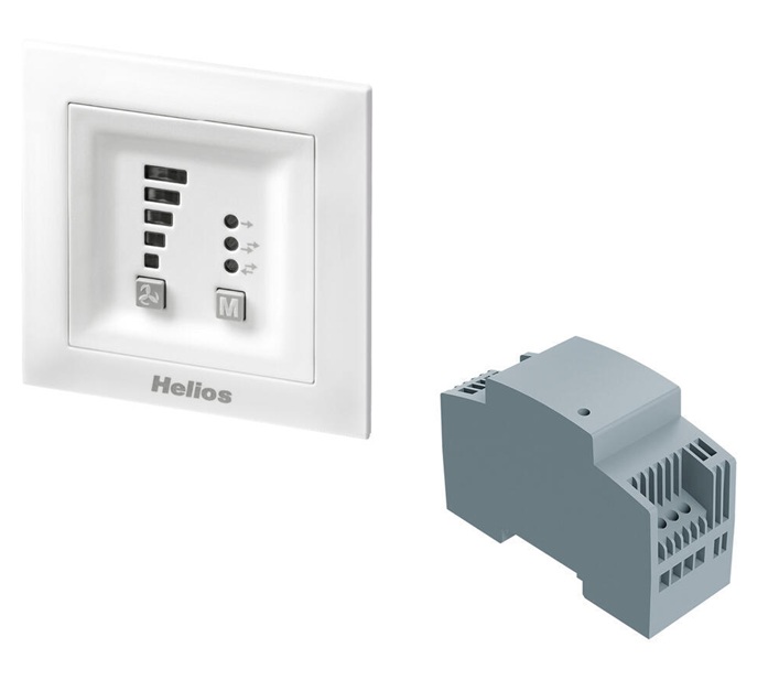 Helios KWL 45 STS-HS Steuerung Bedienelement und Schaltnetzteil Hutschschiene 03007