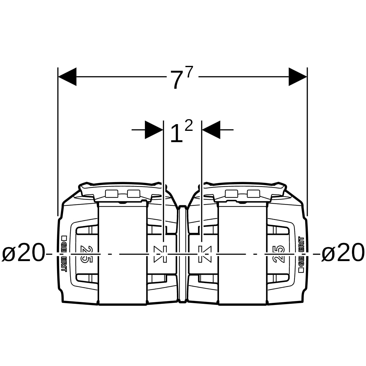 Geberit FlowFit Kupplung PPSU, d20 620.011.00.1