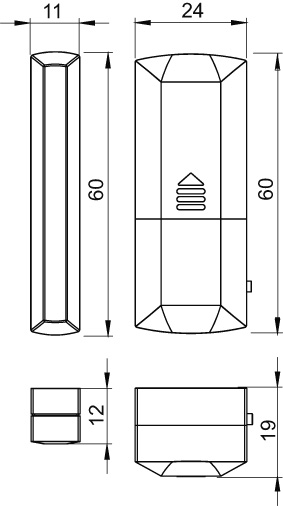 Heimeier Funk-Fenster-/Türkontaktsensor inkl. 3,6V LS14250 Batterie 1500-05.330