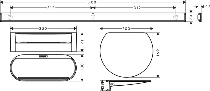 Hansgrohe Badewannen-Set WallStoris mattweiss 27966700