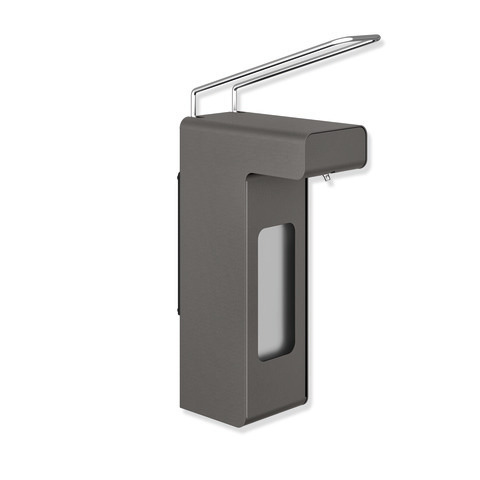 HEWI Desinfektionsmittel-oder Seifenspender System 900, Edelstahl, inkl. 1000ml Leerbehälter wiederbefüllbar, dunkelgrau perlglimmer tiefmatt 900.06.00260 SC