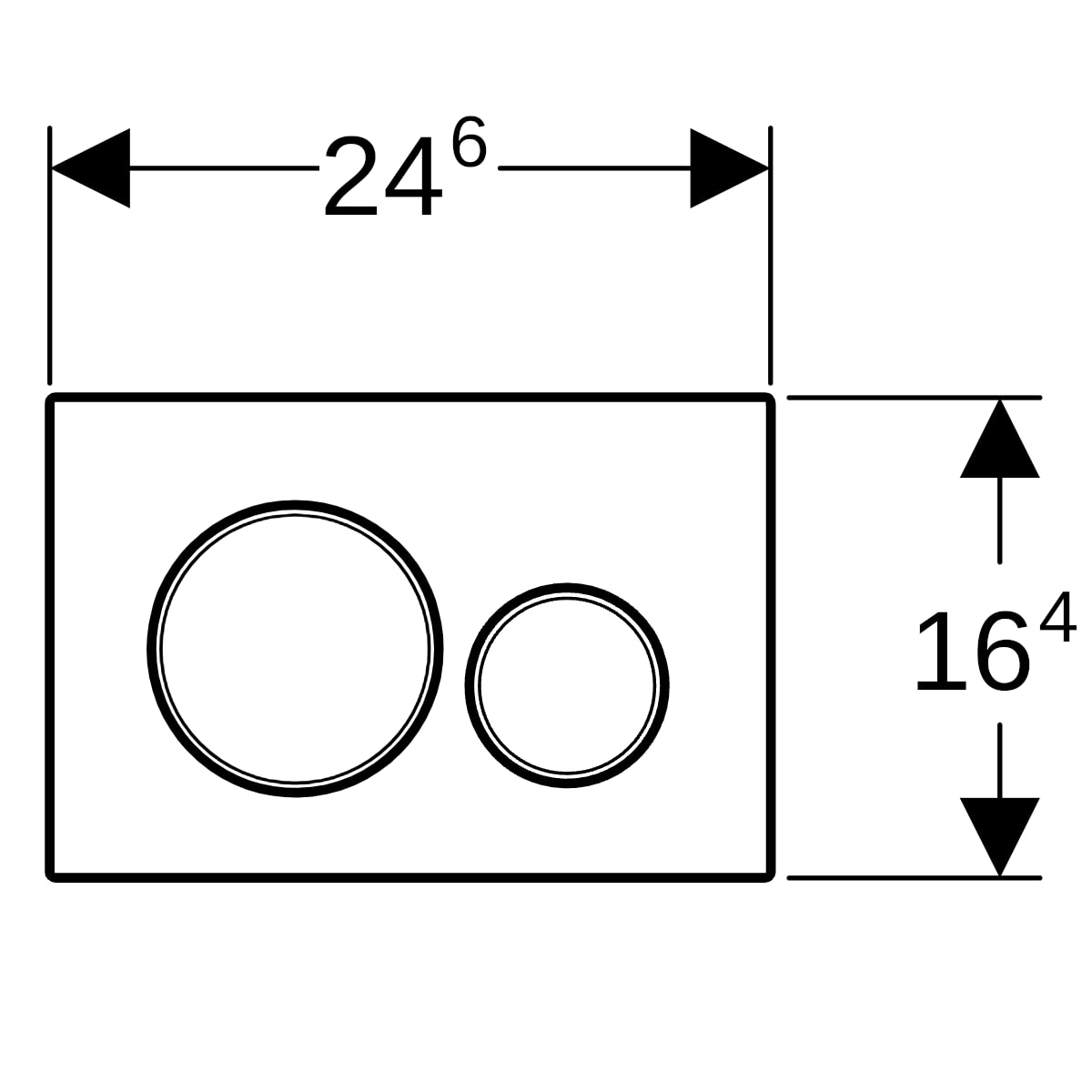 Geberit Sigma20 Betätigungsplatte, für 2-Mengen-Spülung mattchrom lackiert, Easy to clean / hochglanz-verchromt 115.882.JQ.1