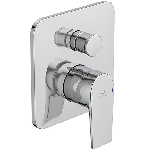 Ideal Standard Tesi Badearmatur Unterputz Bausatz 2, Rosette163x163mm, eigensicher DIN EN 1717, chrom A6759AA
