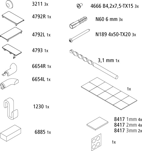Kermi Set Montagekleinteile für LI SNR/L 2539343