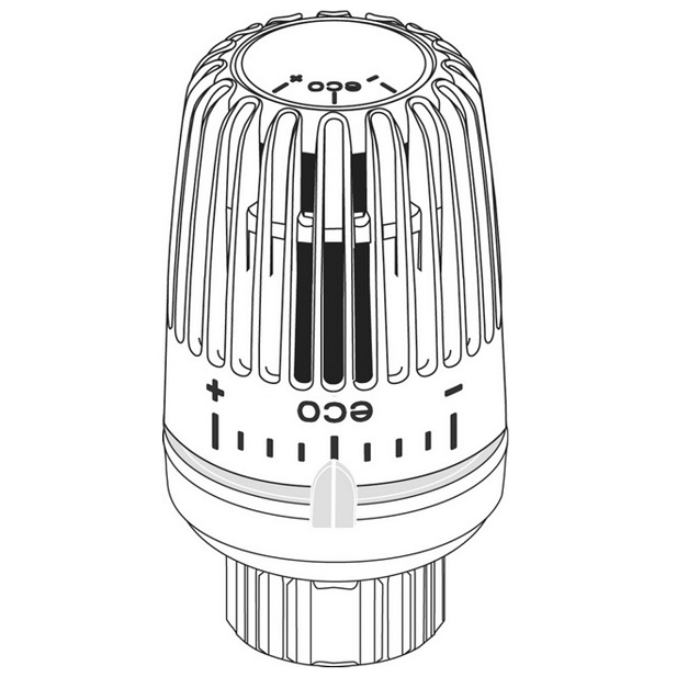 Heimeier Thermostat-Kopf VK-eco mit Klemmverbindung für Ventilheizkörper 9710-43.500