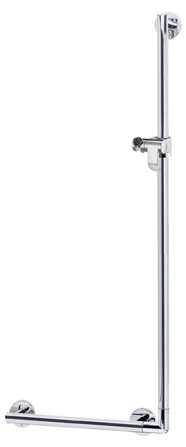 Keuco Winkelgriff Plan Care, rechts/links, mit Brausehalter, silber-eloxiert 34906170411