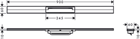 Hansgrohe RainDrain Flex Duschrinne 900mm kürzbar, Fertigset zur freien Montage gebürstet edelstahl 56045800