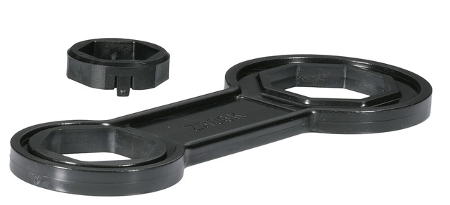Resideo Doppel-Ringschlüssel zum Lösen von Federhaube und Siebtasse, für die Anschlussgrößen, R 1/2 - R 2'' ZR06K