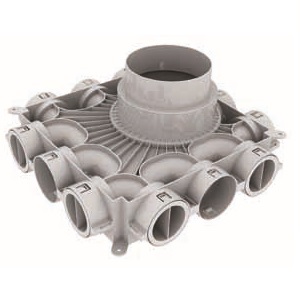 Vaillant Niedrigbau-Luftverteiler, für Luftschlauch rund 75/62mm 0020231945