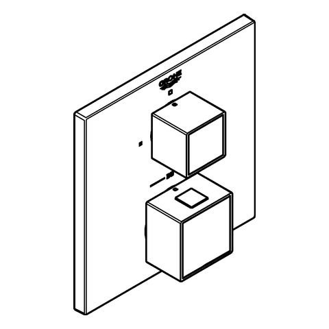 Grohe Grohtherm Cube Thermostat-Brausebatterie supersteel Fertigmontageset 24153DC0