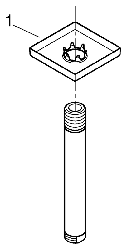 Grohe Rainshower Deckenauslass chrom, eckige Rosette, Länge 142mm 27485000