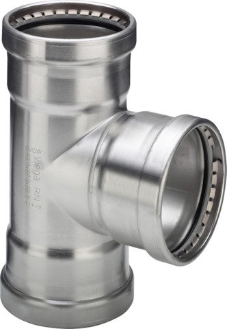 Viega T-Stück mit SC Sanpress Inox XL 2318XL in 76,1x64x76,1mm Edelstahl 593360
