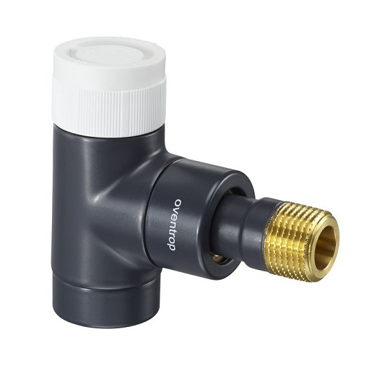 Oventrop Thermostatventil "E" DN15, 1/2", Eck, anthrazit 1163032