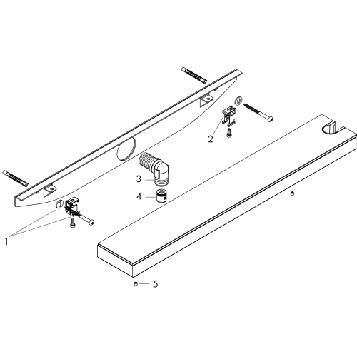 Hansgrohe Wandanschluss Rainfinity Porter 500 mit Brausehalter rechts und Duschablage, Mattweiß 26858700