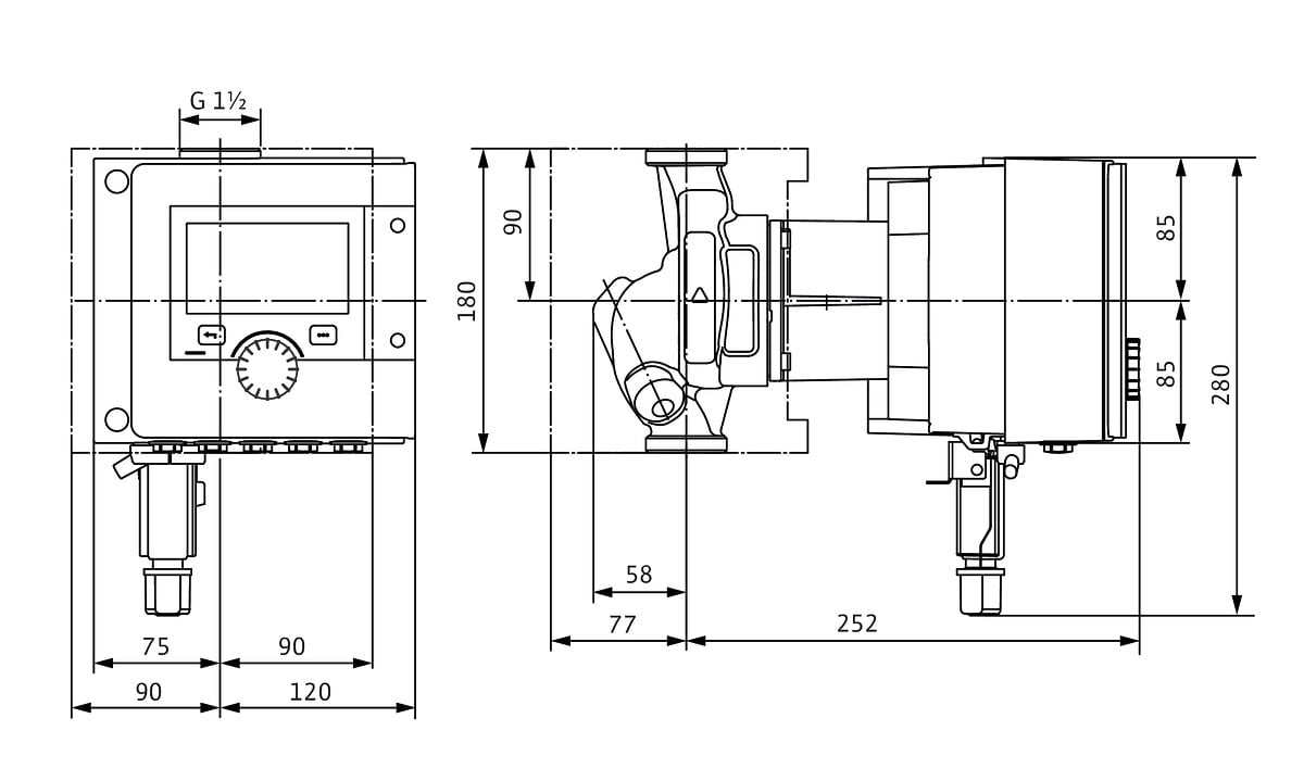 Wilo Stratos Maxo 25/0, 5-8, G11/2 Heizungspumpe, 133W, PN16 2186257
