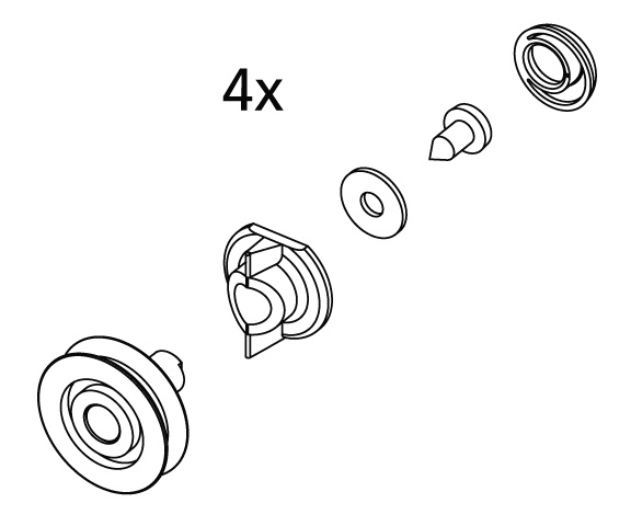 Kermi Set Laufrolle oben für Viertelkreis-Duschkabine (Gleittüren) (N2 R..) 2533893