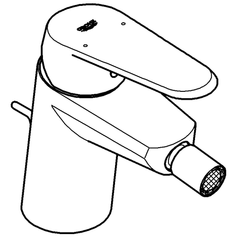 Grohe Eurodisc C Einhand-Bidetbatterie chrom mit Zugstangen-Ablaufgarnitur 33244002