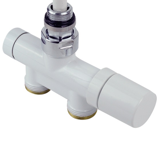 Purmo Armatur für Badheizkörper 50mm Eck weiß RAL 9016, für Figuresse Slim AZ1XTPAGVVSLIMN