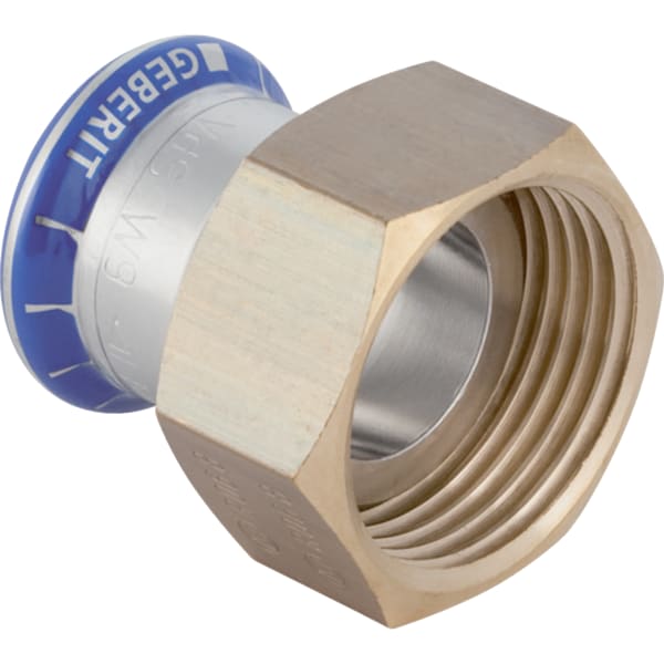 Geberit Mapress Edelstahl Übergang mit Überwurfmutter d15-G1 1/4 35072