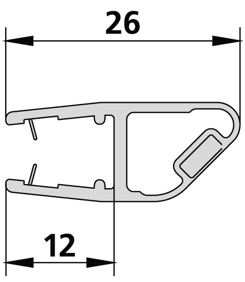Kermi Magnetleiste 3270 21 für Eckeinstieg-Halbteil rechts (AT EDR, AT ESR) 2534097
