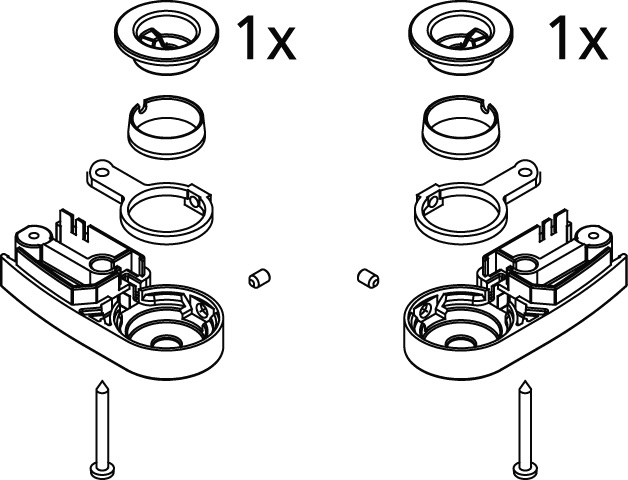 Kermi Set Lager unten für Pendeltür 2534009