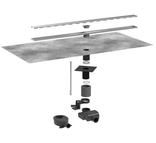 Hansgrohe Komplettset RainDrain Allround 1000mm für Standard / flache Installation gebürstet edelstahl 56189800