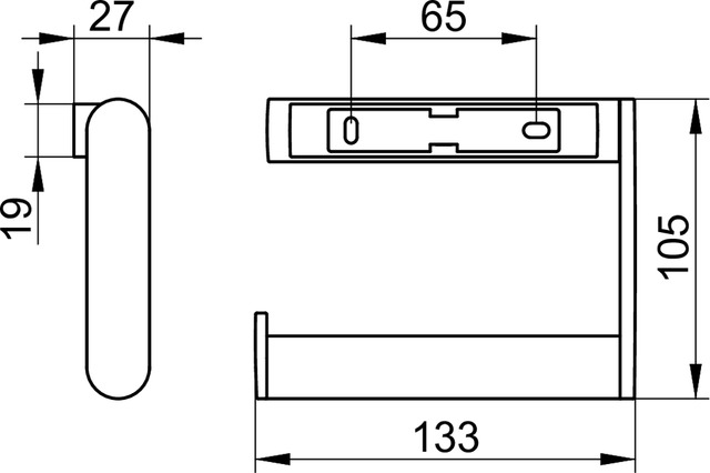 Keuco Toilettenpapapierhalter Plan offene Form, rechts, schwarz 14962370000