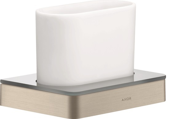 Hansgrohe Zahnglas Axor Universal Softsquare mit Halter brushed nickel 42834820