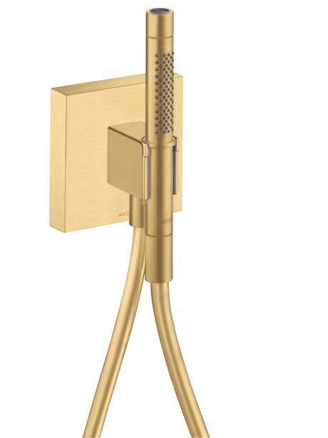 Hansgrohe AXOR Starck Portereinheit 120/120 mit Stabhandbrause 2jet und Brauseschlauch, Brushed Gold Optic 12626250