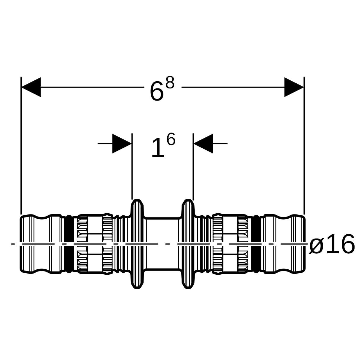Geberit Mepla Kupplung PVDF d16 621.505.00.5