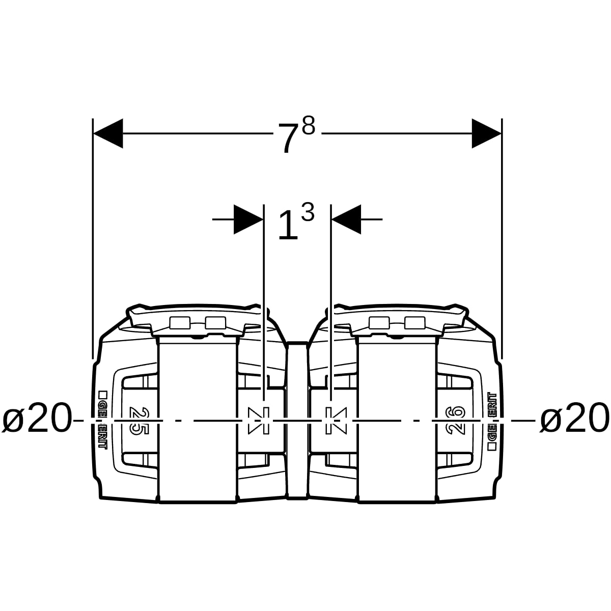 Geberit FlowFit Übergang auf Mepla SiBr d20-d20 620.091.00.1