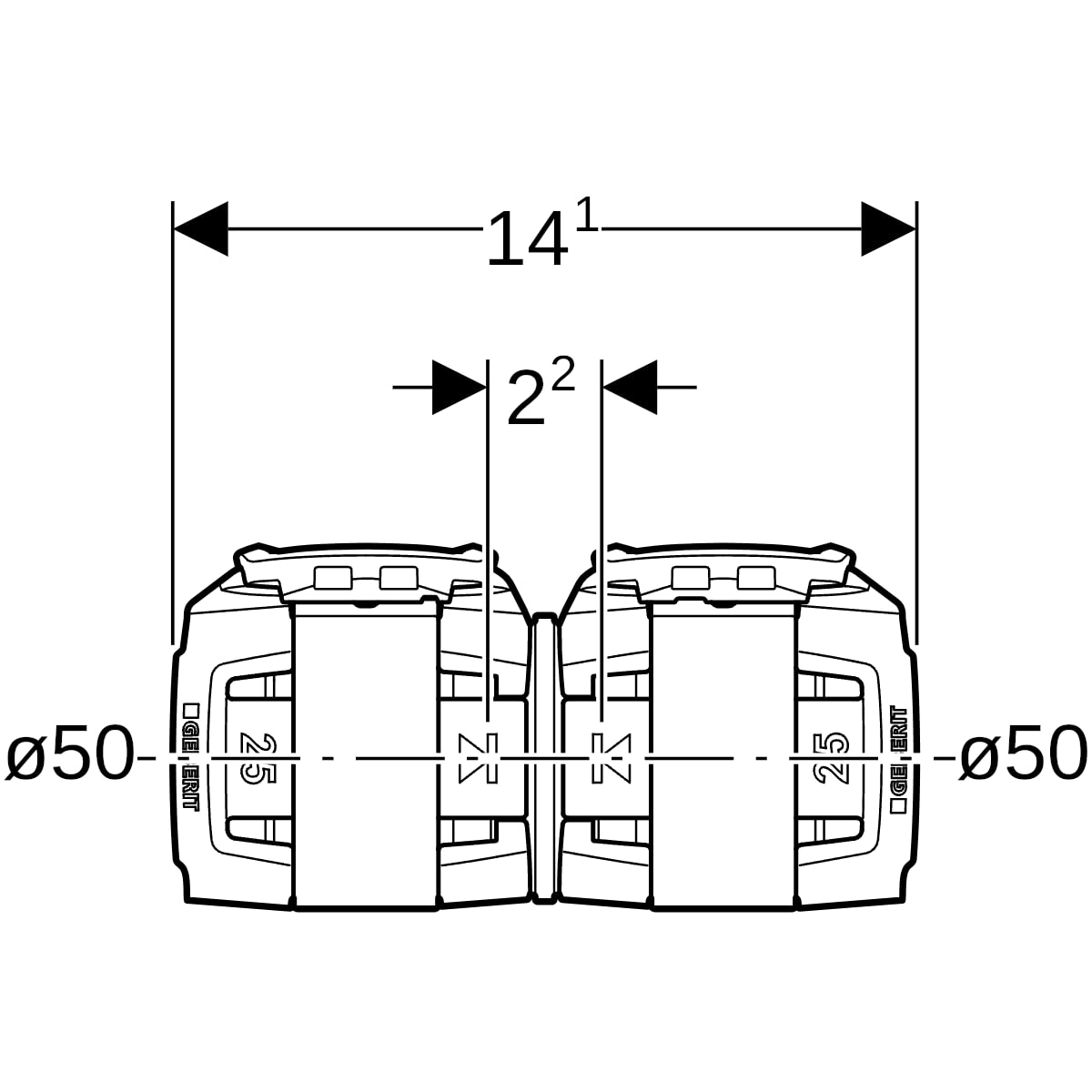 Geberit FlowFit Kupplung PPSU, d50 620.015.00.1