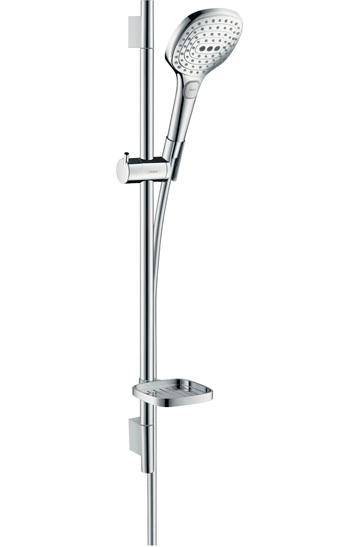 Hansgrohe Brauseset Raindance Select E 120 3jet EcoSmart mit Brausestange 650mm und Seifenschale, Chrom 26622000