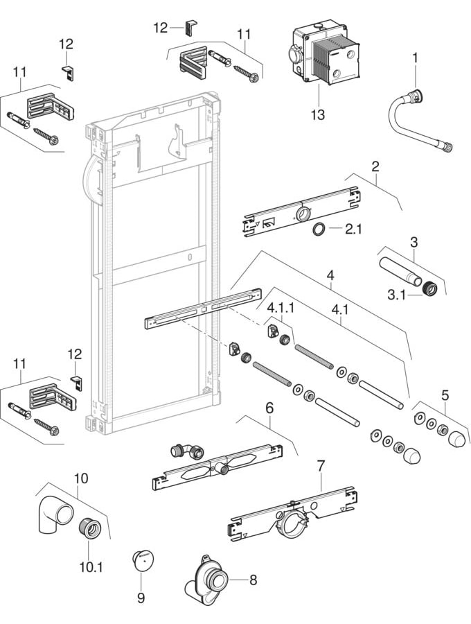 Geberit Kombifix Element für Urinal 109-127cm Universal 457.611.00.1