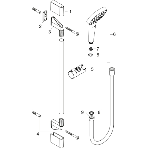 Hansgrohe Brauseset Croma Select S Vario EcoSmart/U'Crometta mit Brausestange 900mm weiss/chrom 26573400