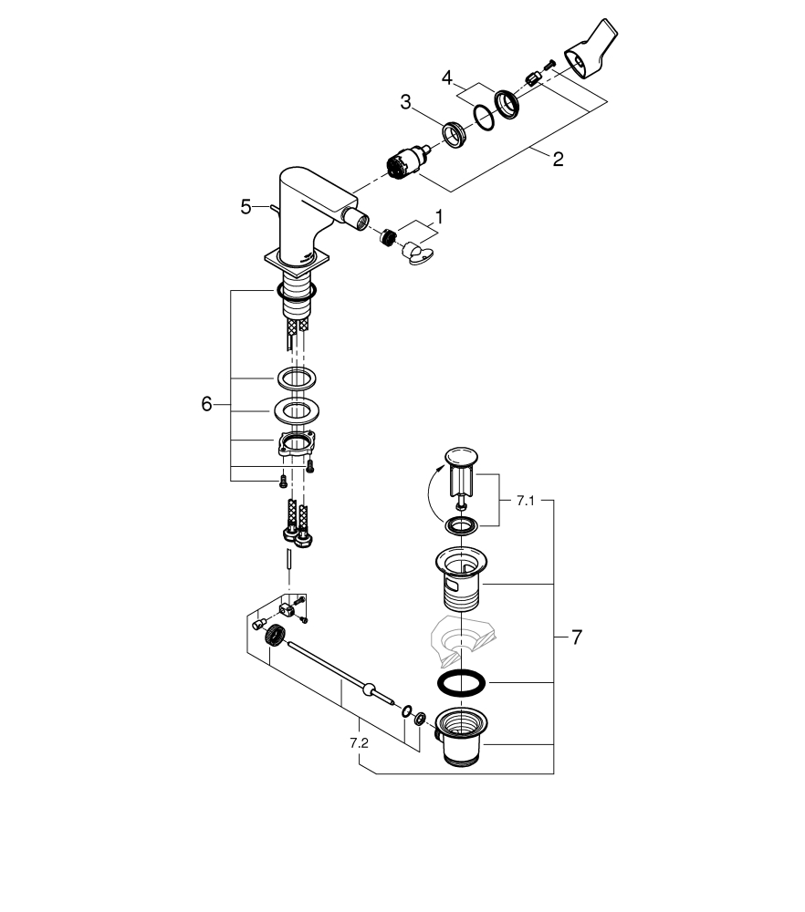 Grohe Allure Einhand-Bidetbatterie chrom 24160001