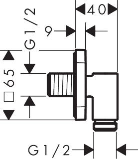 Hansgrohe Wandanschluss Axor Wall outlet Fine softsquare G 1/2" brushed nickel 36739820