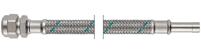 Neoperl NEOFLEX Panzerschlauch DN8 Quetschverschraubung x Rohrstutzen, 3/8"/8mm x 8mm 50cm 66860550