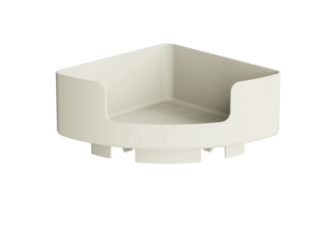 HEWI Eckablage Serie 477, matt, aufsteckbar auf Stangensystem D: 33mm, Seiten 210mm, 120mm hoch, reinweiß 802.03B210 99