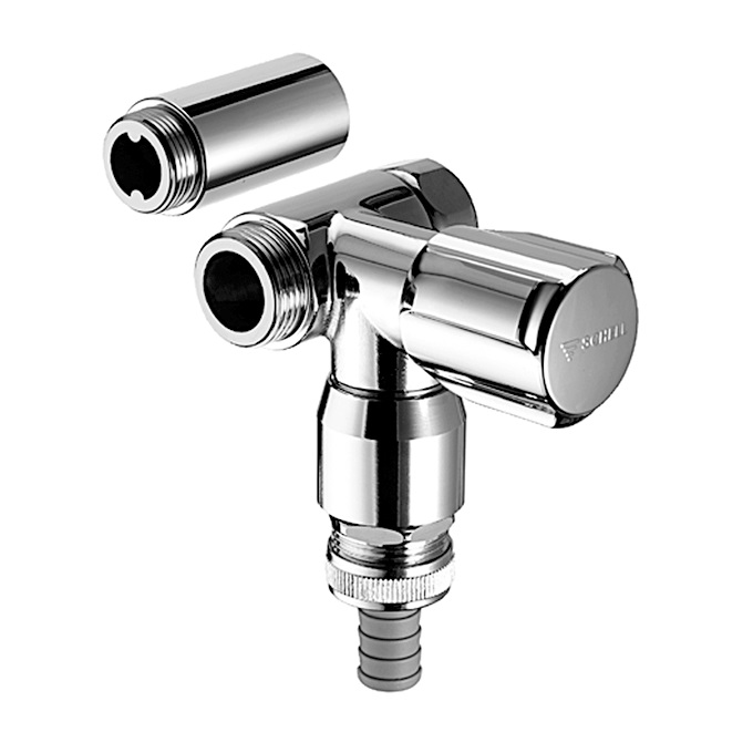 Schell Nebenanschluss-Ventil COMFORT, RV, RB für Wandbatterien, Anschluss rechts, 3/4", chrom 033260699