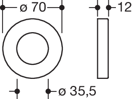 HEWI Rosettenkappe für Stangensysteme System 900 mit D: 25, 30 und 32mm, Edelstahl, dunkelgrau perlglimmer tiefmatt 67971 SC