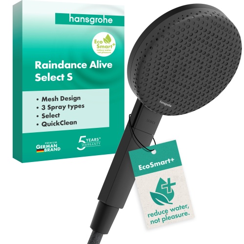 Hansgrohe Handbrause Raindance Alive Select S 125 3 jet EcoSmart+ schwarzmatt 24512670