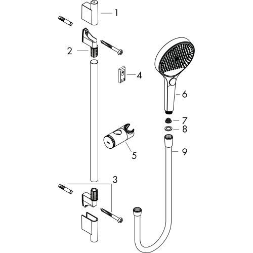 Hansgrohe Brauseset Rainfinity 130 3jet EcoSmart Unica S Puro 900mm Push Schieber weiß matt 28744700