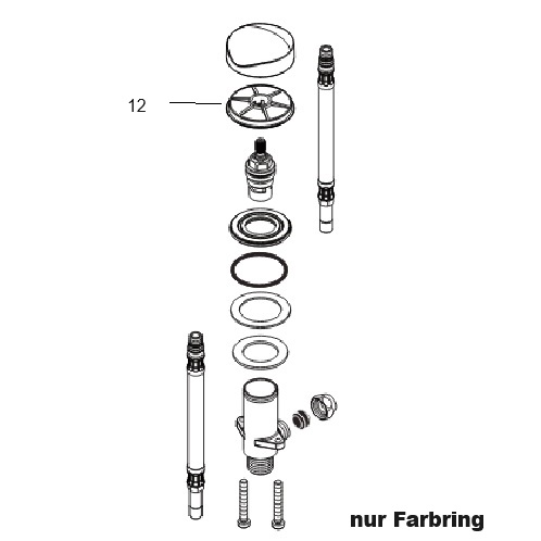 Hansgrohe Farbring rot und blau Axor Massaud 3-Loch Waschtischarmatur 98660000